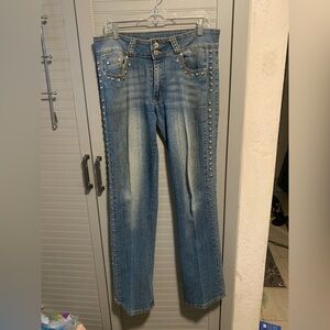 IMPRESSION Woman’s Jeans W/ Studded Detailing Size 15 EUC